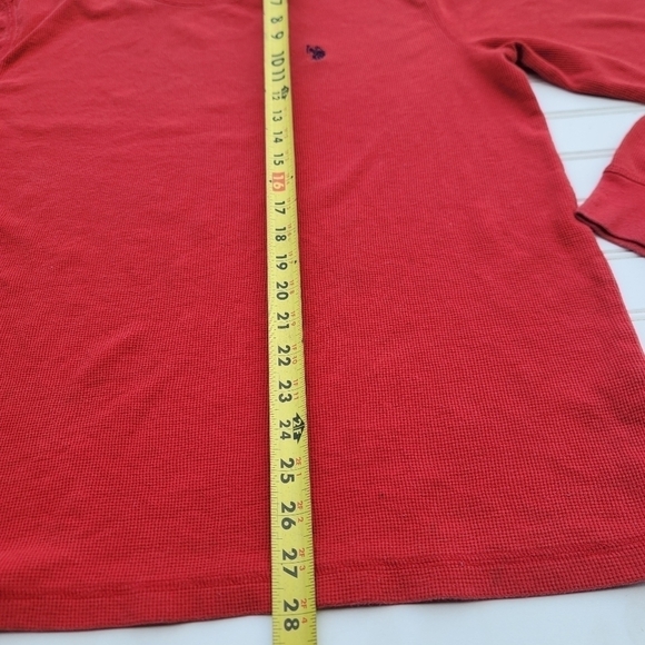 U.S POLO ASSN. Men's Crewneck Long Sleeve Thermal Waffle Red Top Shirt Sz L - Picture 4 of 9